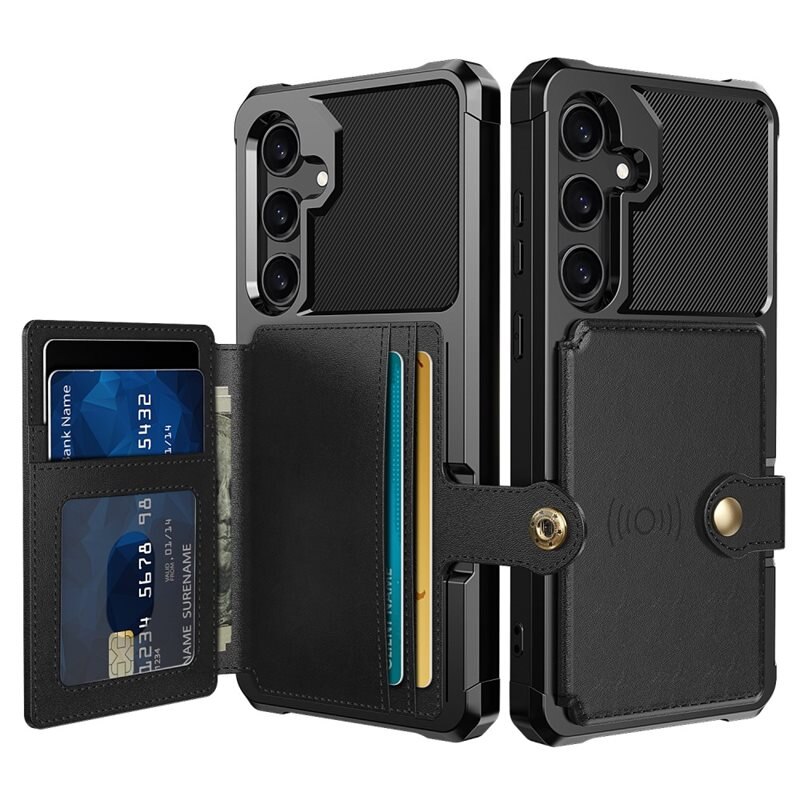 Samsung Galaxy S25 Plus Tough Multi-slot Hoesje Zwart - Beschermend hoesje met handig kaartvak in stoer design