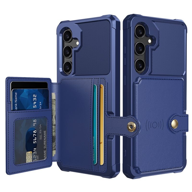 Samsung Galaxy S25 Plus Tough Multi-slot Hoesje Blauw - Beschermend hoesje met handig kaartvak in stoer design