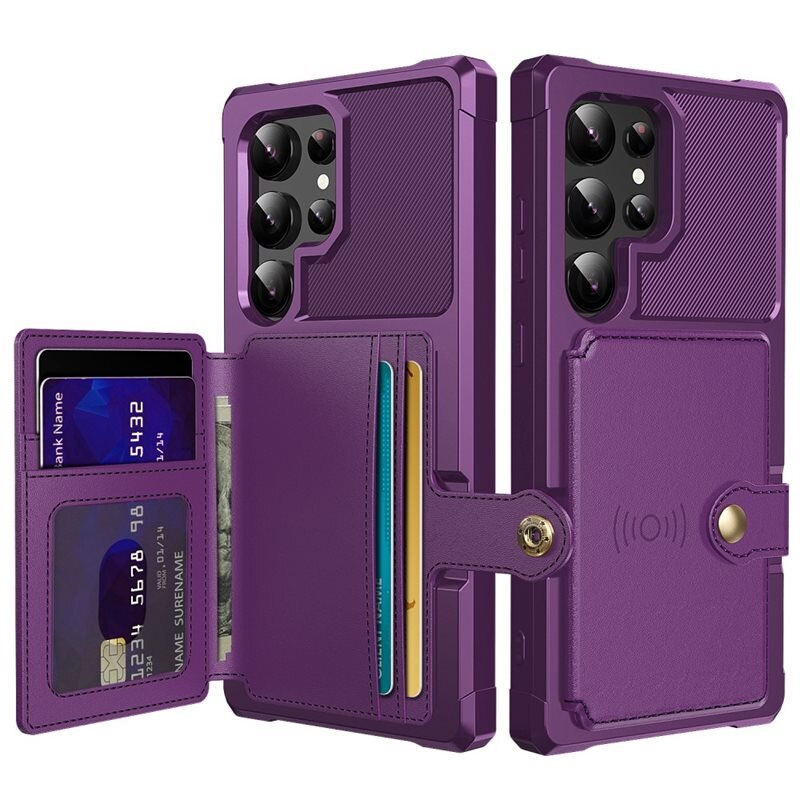 Samsung Galaxy S25 Ultra Tough Multi-slot Hoesje Paars - Beschermend hoesje met handig kaartvak in stoer design