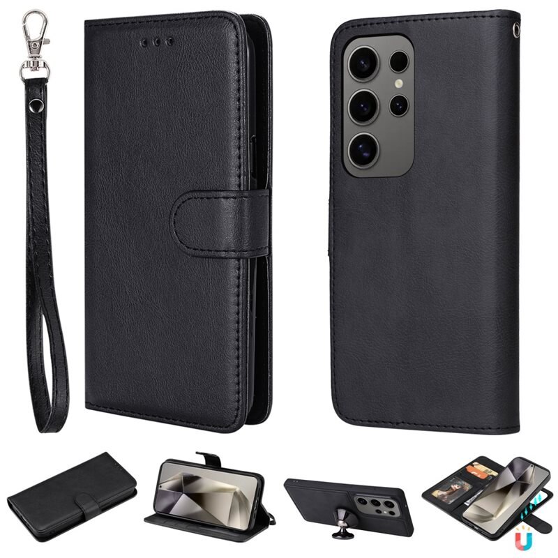 Samsung Galaxy S25 Ultra Magneethoesje zwart - Boekhoesje met losse magneetcase