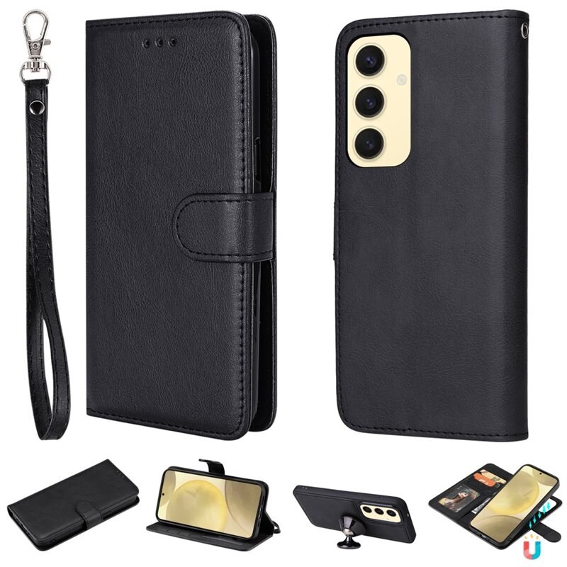 Samsung Galaxy S25 Magneethoesje zwart - Boekhoesje met losse magneetcase
