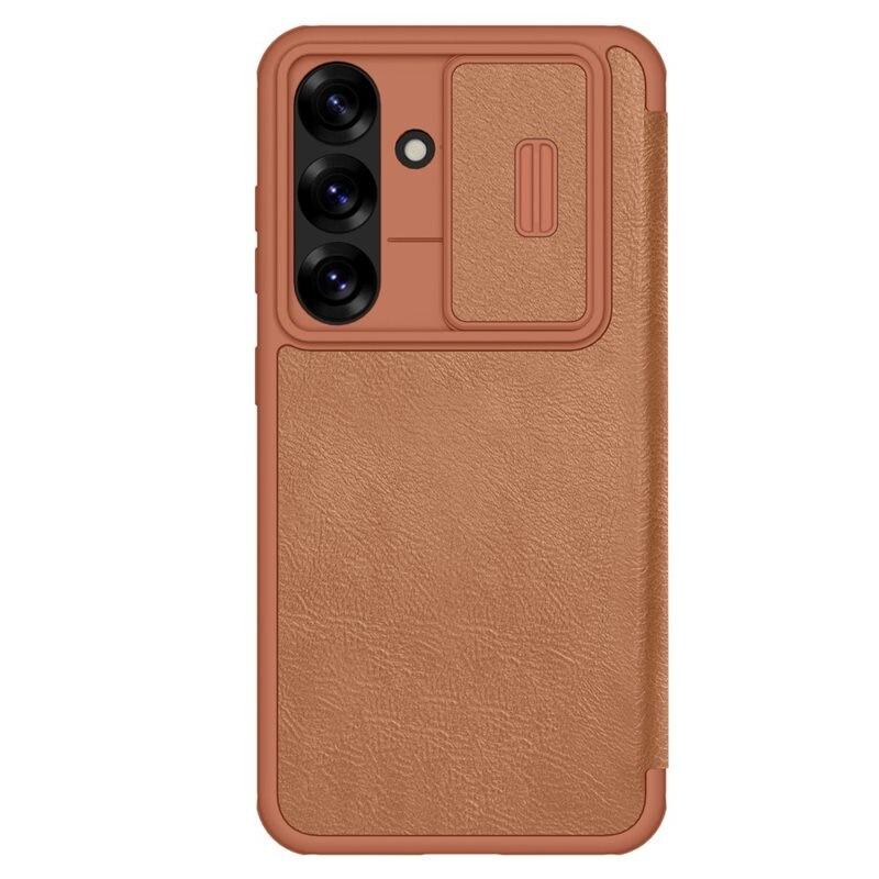 Nillkin Qin Pro CamShield Samsung Galaxy S25 Brown - Telefoonhoesje met camerabescherming