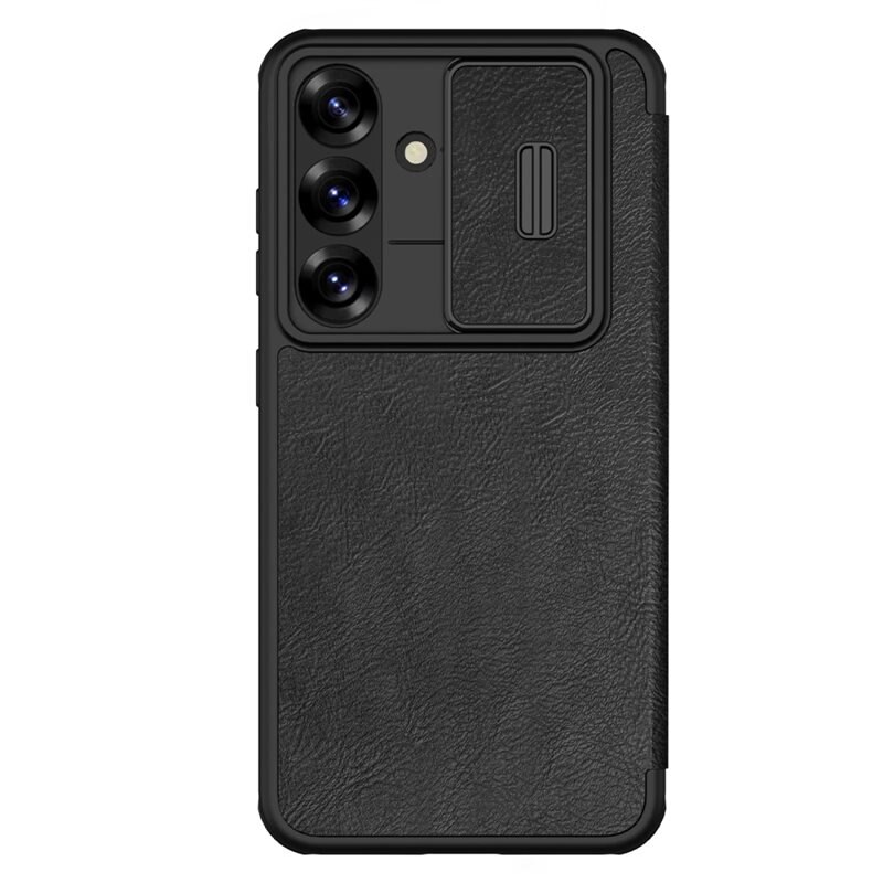 Nillkin Qin Pro CamShield Samsung Galaxy S25 Plus Zwart - Telefoonhoesje met camerabescherming
