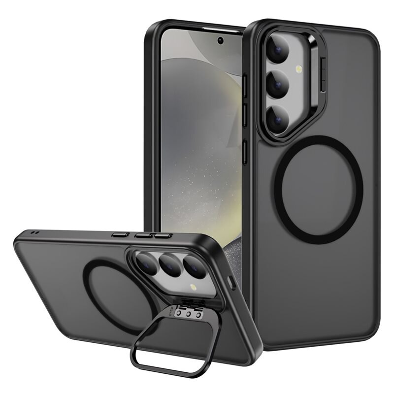 Samsung Galaxy S24 FE Hybridcase Kickstand MagSafe Zwart