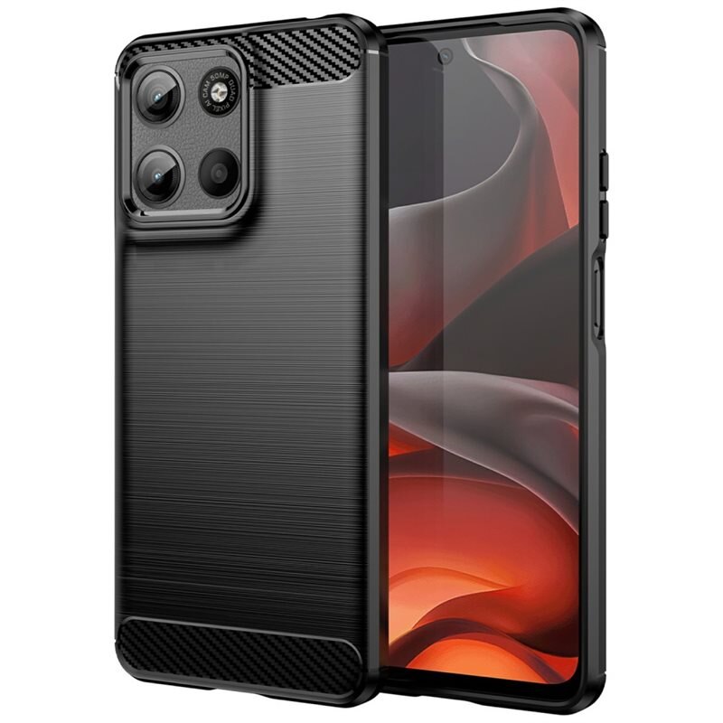tectTech Hoesje TPU Brushed Motorola Moto G15 Power Zwart - Telefoonhoesje met stijlvol ontwerp