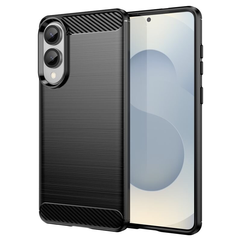 tectTech Hoesje TPU Brushed Samsung Galaxy S25 Edge Zwart - Telefoonhoesje met stijlvol ontwerp