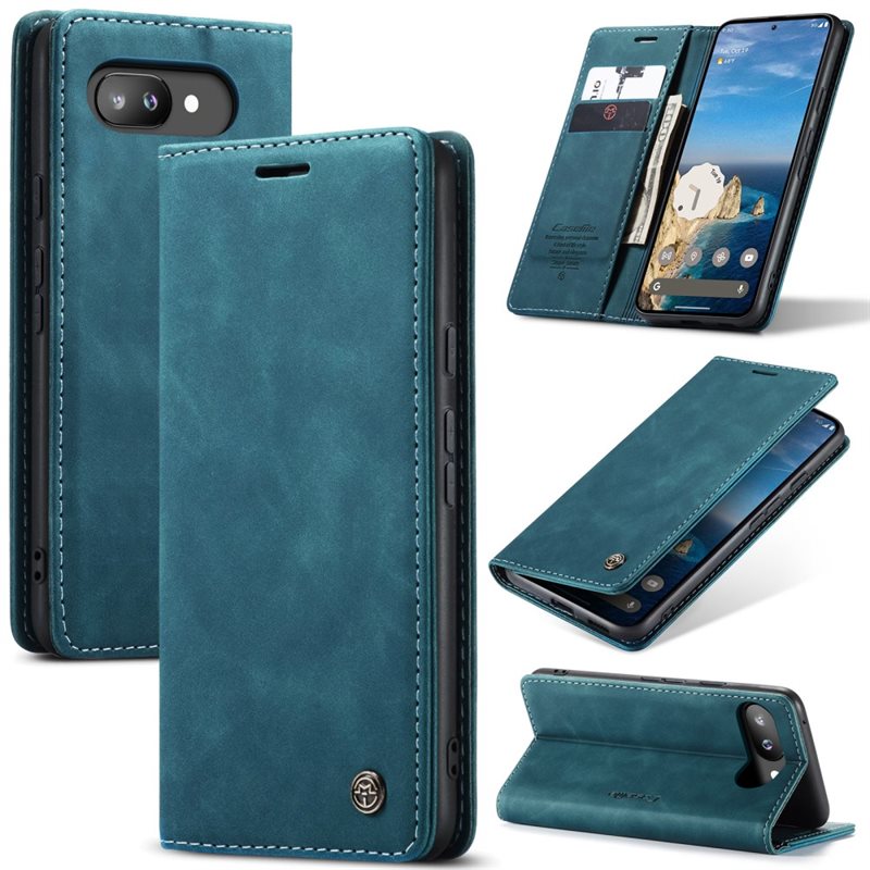 CaseMe Slim Bookcover Hoesje Google Pixel 10a Blauw - Dun telefoonhoesje met pasjeshouder