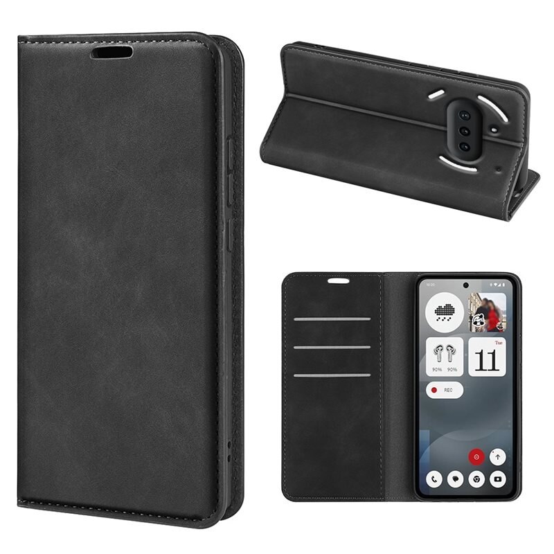 Nothing Phone 3a Slim Smartphonehoesje Zwart - Portemonneehoesje in slank ontwerp