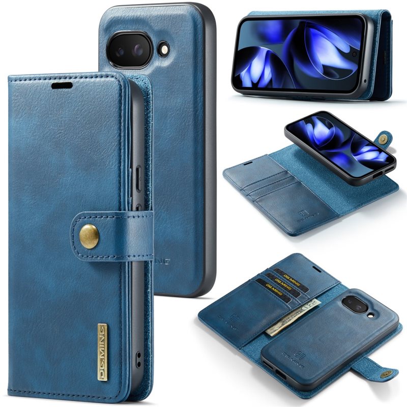 DG.MING Magnet Wallet Google Pixel 10a Blue - Stijlvol lederen boekhoesje met afneembaar magnetisch binnenhoesje