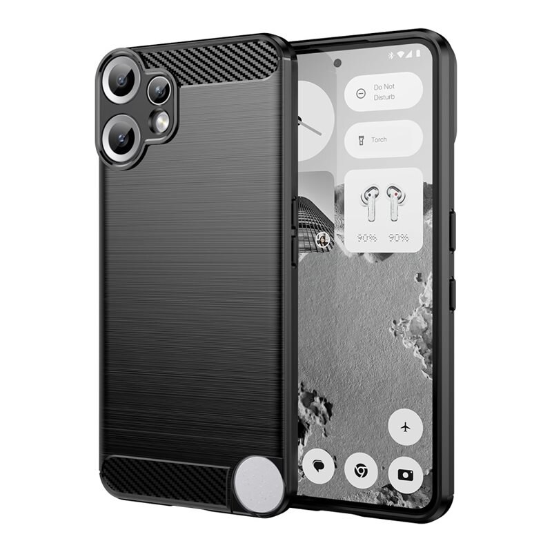 tectTech Hoesje TPU Brushed Nothing CMF Phone 2 Pro Zwart - Telefoonhoesje met stijlvol ontwerp