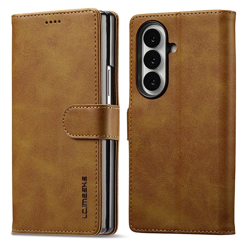 LC.IMEEKE Bookcover hoesje Samsung Galaxy Z Fold 7 Cognac