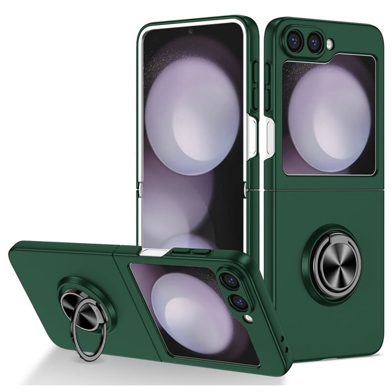 Samsung Galaxy Z Flip 7 Hoesje met magnetische ringhouder Groen
