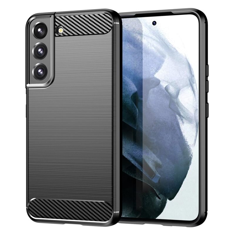 tectTech Hoesje TPU Brushed Samsung Galaxy S23 Zwart - Telefoonhoesje met stijlvol ontwerp