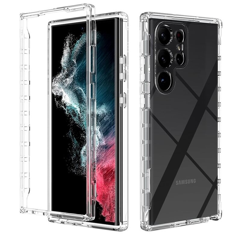 Samsung Galaxy S23 Ultra Full Cover Case Transparant - 360 telefoonhoesje in twee delen