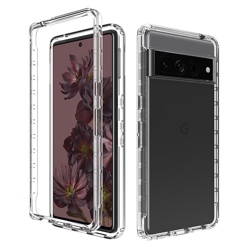 Google Pixel 7 Pro Full Cover Case Transparant - 360 telefoonhoesje in twee delen