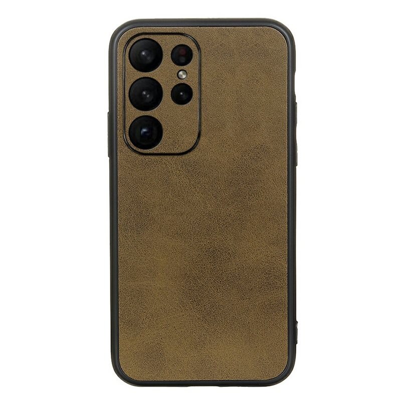 Samsung Galaxy S23 Ultra Leren hoesje bruin - Mooie leren telefoonhoesje