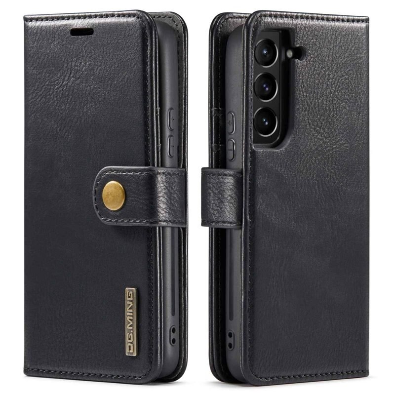 DG.MING Magnet Wallet Samsung Galaxy S23 Plus Black - Stijlvol lederen boekhoesje met afneembaar magnetisch binnenhoesje