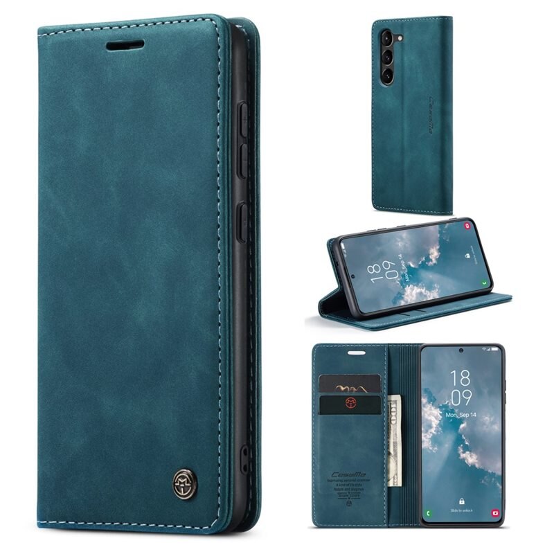 CaseMe Slim Bookcover Hoesje Samsung Galaxy S23 Blauw - Dun telefoonhoesje met pasjeshouder