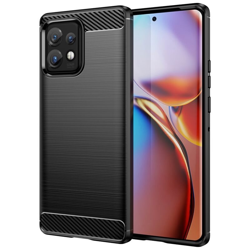tectTech Hoesje TPU Brushed Motorola Edge 40 Pro Zwart - Telefoonhoesje met stijlvol ontwerp