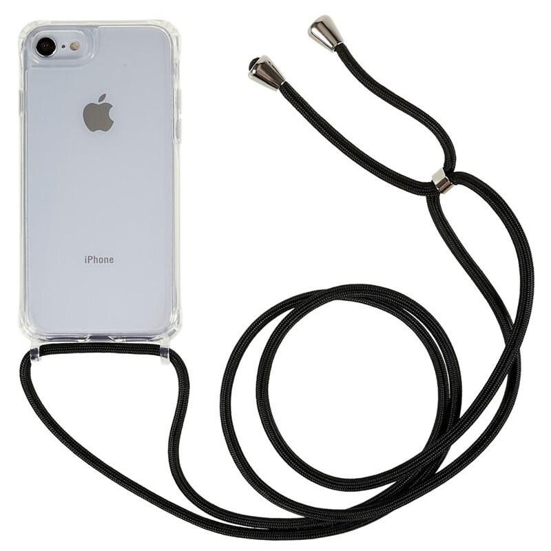 iPhone SE (2020) Hoesje Halsband transparant - Hoesje met practische nekriem - Draagriem