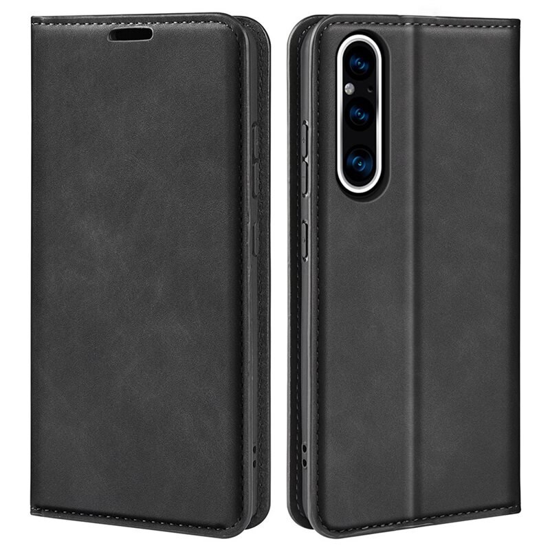 Sony Xperia 1 V Slim Smartphonehoesje Zwart - Portemonneehoesje in slank ontwerp
