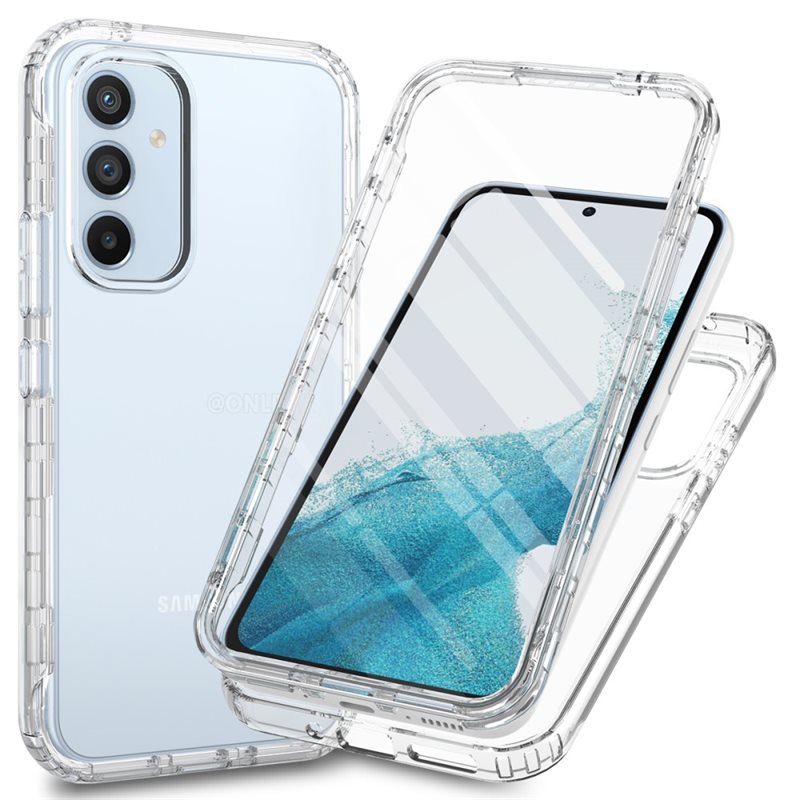 Samsung Galaxy A54 Full Protection Hoesje Transparant - Volledig dekkend hoesje met gehard glazen schermbescherming