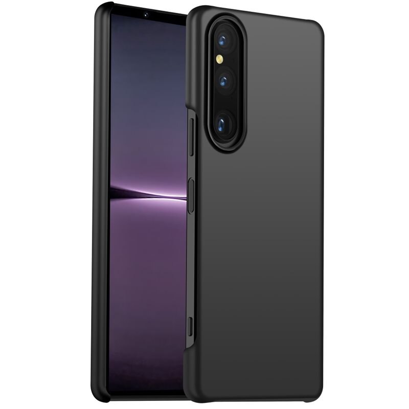 Sony Xperia 1 V Hardcase Gummicoating zwart - Telefoonhoesje - Beschermhoesje