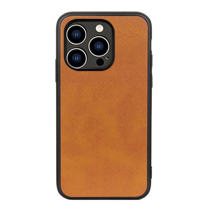 iPhone 15 Pro Max Leren hoesje bruin - Mooie leren telefoonhoesje