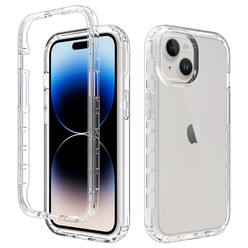 iPhone 15 Full Cover Case Transparant - 360 telefoonhoesje in twee delen