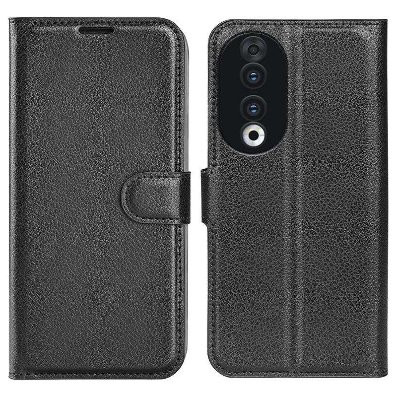 Honor 90 Smartphonehoesje Zwart - Portemonneehoesje met kaartvak en ingebouwde standaardfunctie
