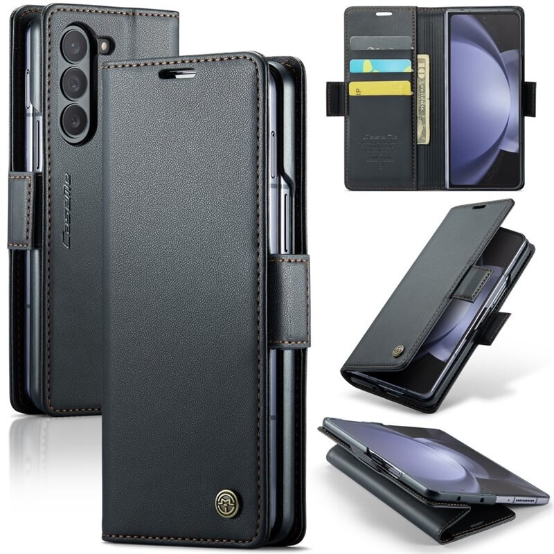CaseMe RFID blocking Slim Bookcover hoesje Samsung Galaxy Z Fold 5 zwart