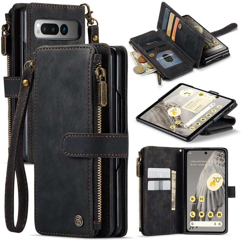 CaseMe Bookcover hoesje Rits Google Pixel Fold zwart