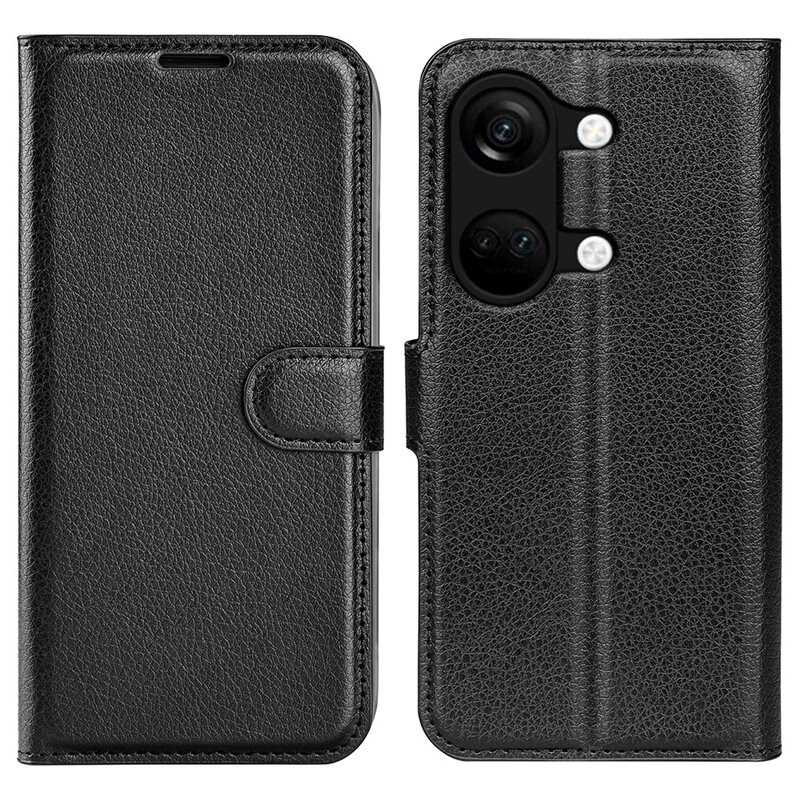 OnePlus Nord 3 Smartphonehoesje Zwart - Portemonneehoesje met kaartvak en ingebouwde standaardfunctie