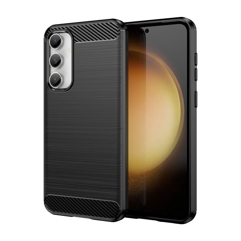tectTech Hoesje TPU Brushed Samsung Galaxy S23 FE Zwart - Telefoonhoesje met stijlvol ontwerp
