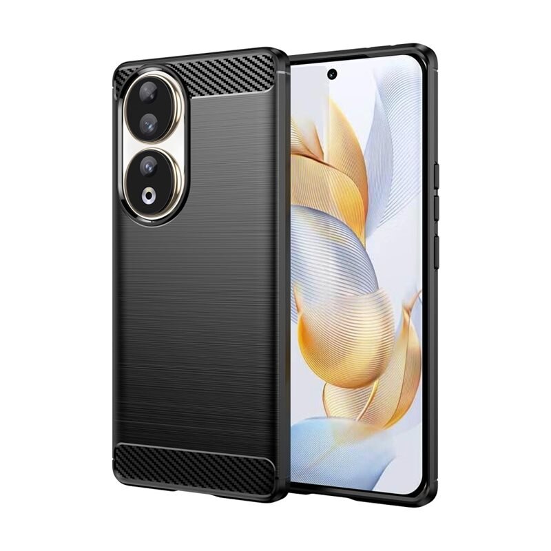 tectTech Hoesje TPU Brushed Honor 90 Zwart - Telefoonhoesje met stijlvol ontwerp