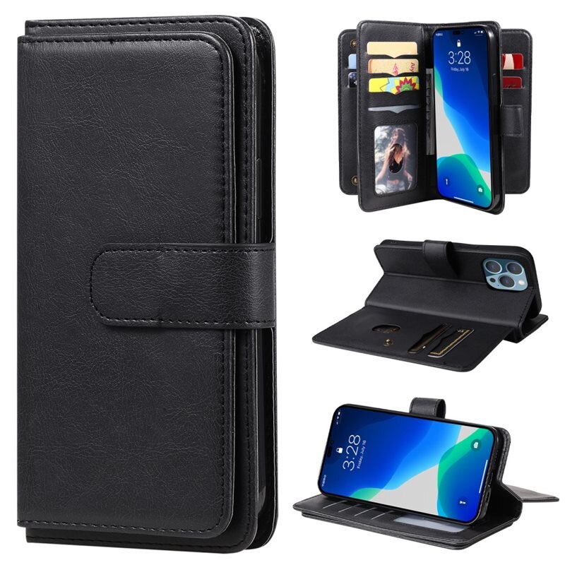 iPhone 15 Pro Smartphonehoesje Multi-slot, zwart - Portemonneehoesje met veel kaartsleuven