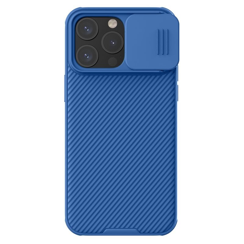 Nillkin CamShield Case iPhone 15 Pro Max Blauw - Hoesje met ingebouwde camerabescherming