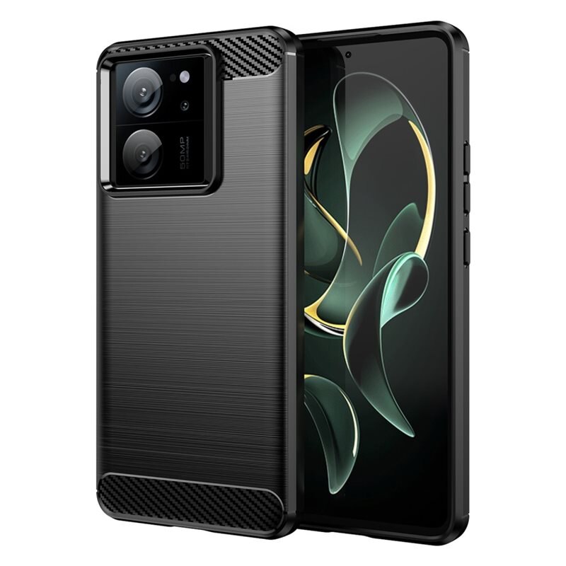 tectTech Hoesje TPU Brushed Xiaomi 13T Pro Zwart - Telefoonhoesje met stijlvol ontwerp