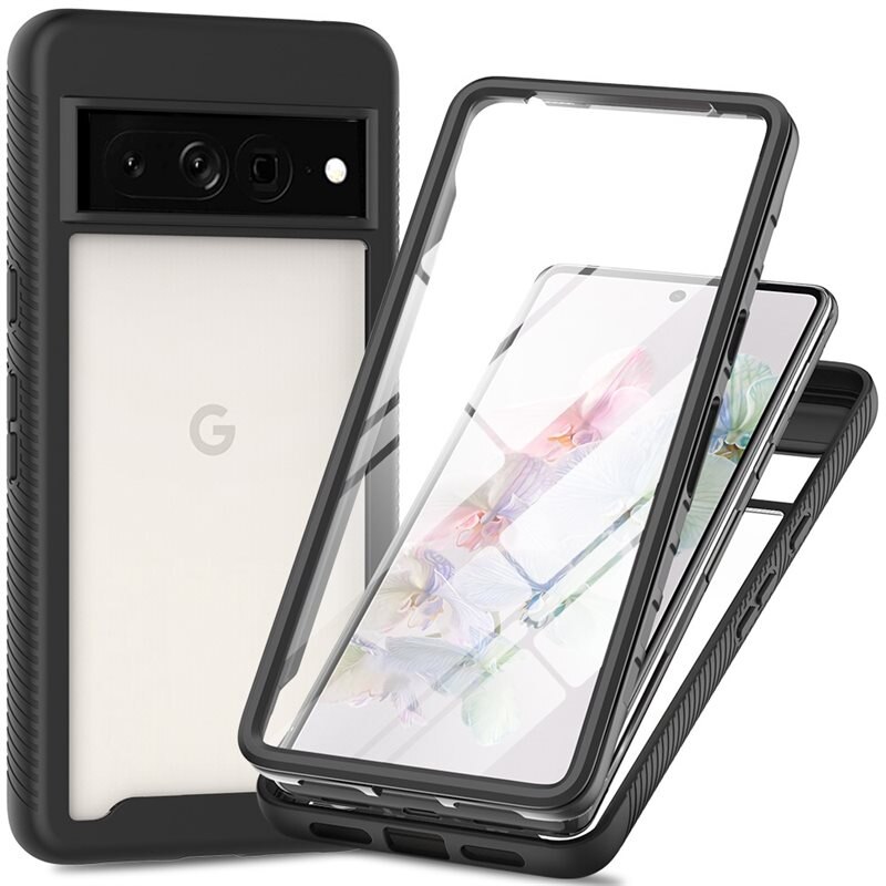 Google Pixel 10 Pro Full Protection Hoesje Zwart - Volledig dekkend hoesje met gehard glazen schermbescherming