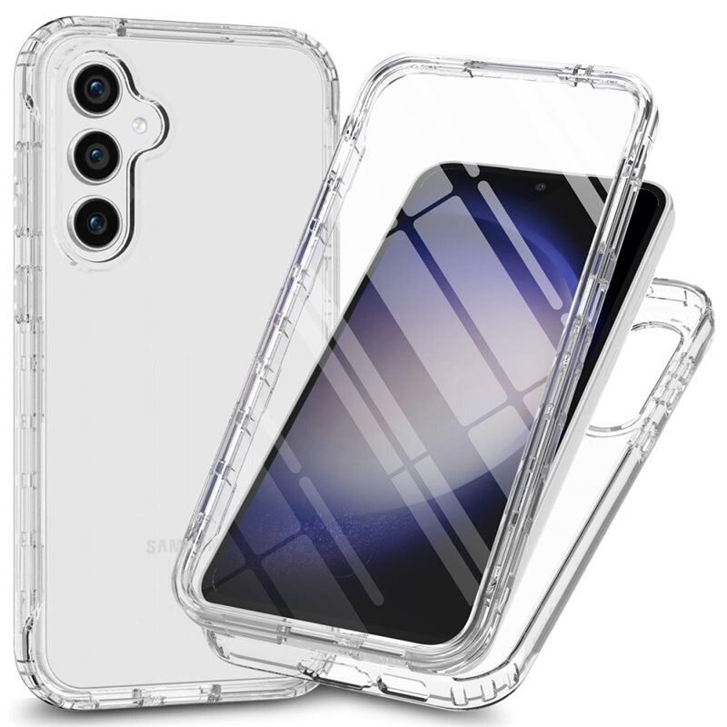 Samsung Galaxy S23 FE Full Protection Hoesje Transparant - Volledig dekkend hoesje met gehard glazen schermbescherming