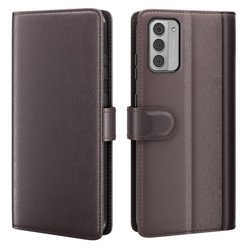 Nokia G42 Echt lederen hoesje Bruin - Klassiek boekhoesje met plek voor briefgeld en pasjes
