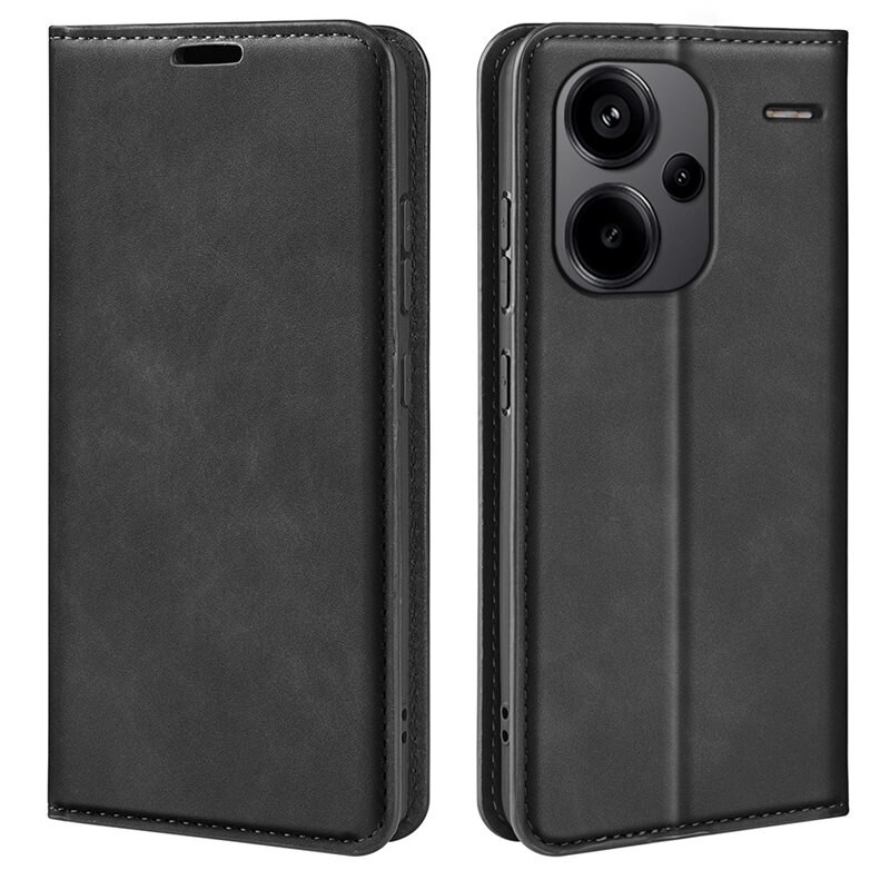 Xiaomi Redmi Note 13 Pro Plus Slim Smartphonehoesje Zwart - Portemonneehoesje in slank ontwerp
