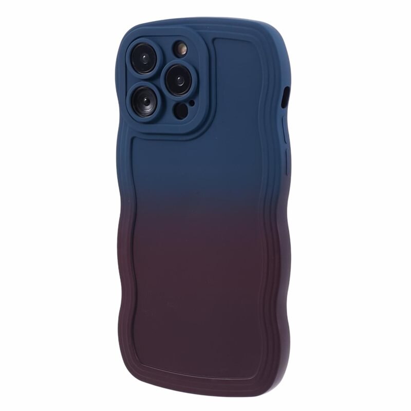 iPhone 13 Pro Max Wavy Edge Hoesje blauw/paarse ombre