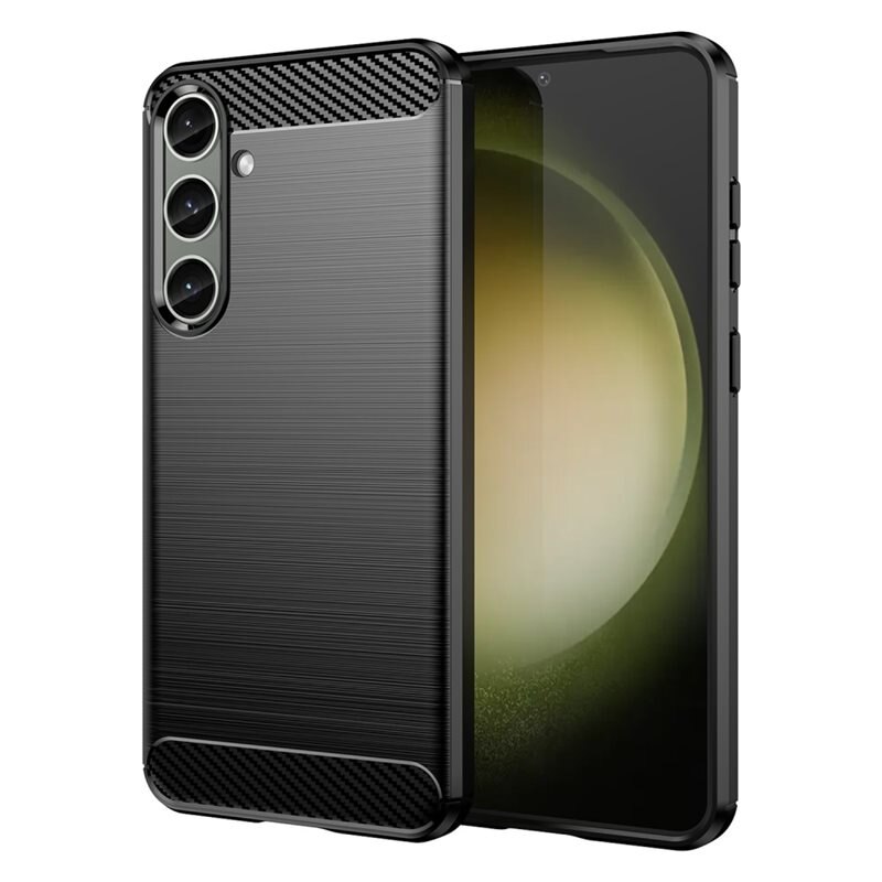 tectTech Hoesje TPU Brushed Samsung Galaxy S24 Plus Zwart - Telefoonhoesje met stijlvol ontwerp