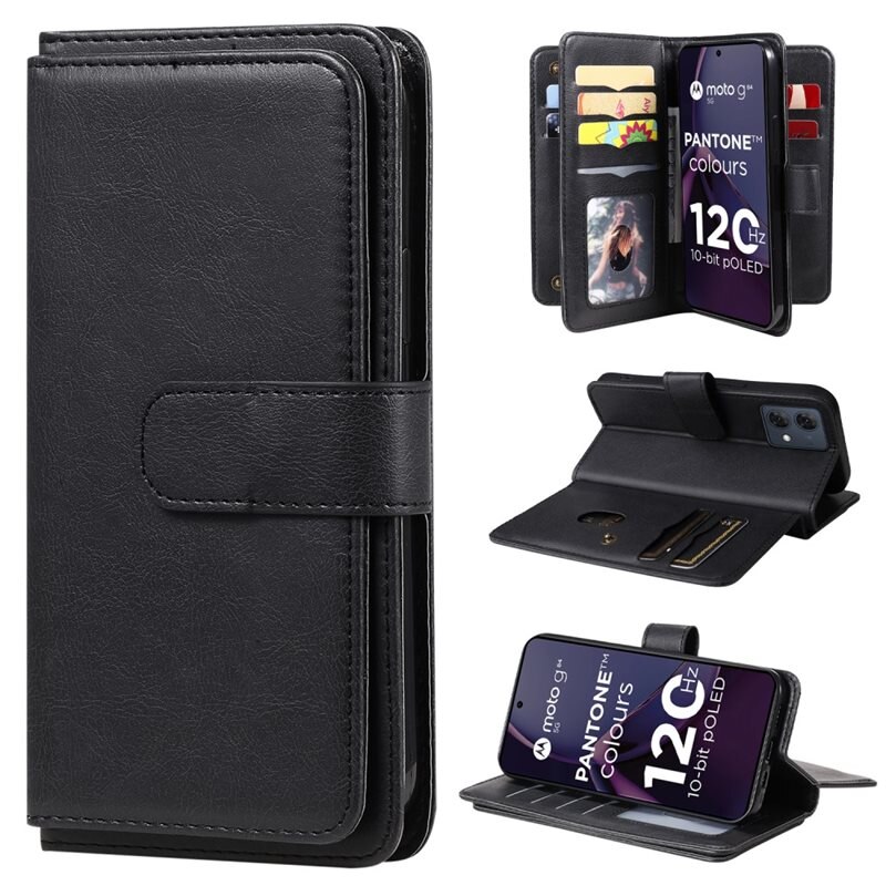 Motorola Moto G84 Smartphonehoesje Multi-slot, zwart - Portemonneehoesje met veel kaartsleuven