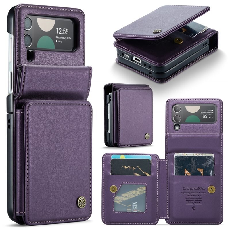 CaseMe RFID blocking Portemonnee hoesje Samsung Galaxy Z Flip 3 paars