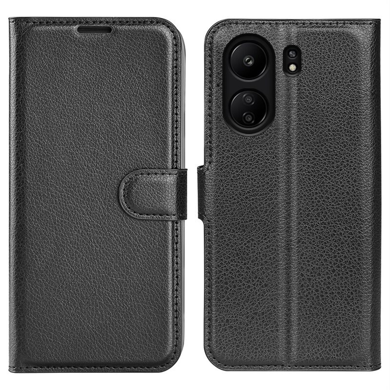 Xiaomi Redmi 13C Smartphonehoesje Zwart - Portemonneehoesje met kaartvak en ingebouwde standaardfunctie