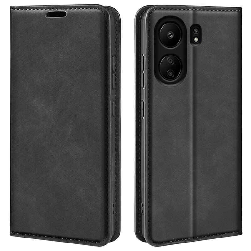 Xiaomi Redmi 14C Slim Smartphonehoesje Zwart - Portemonneehoesje in slank ontwerp