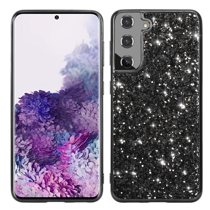 Samsung Galaxy S24 Glitterhoesje zwart - Mooi, glinsterend telefoonhoesje