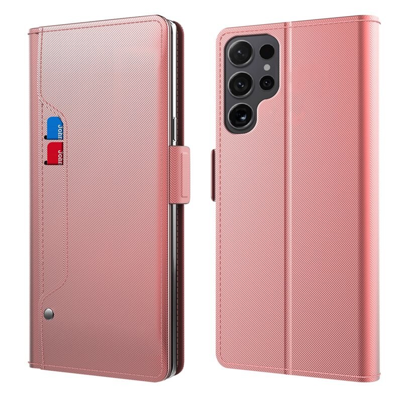 Sony Xperia 10 VII Bookcover Hoesje met Spiegel roze goud - Telefoonhoesje met plek voor pasjes en briefgeld